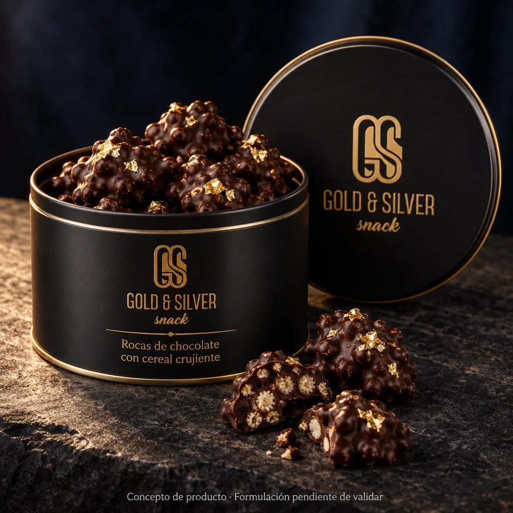 Gold & Silver Snack: propuesta de rocas de chocolate