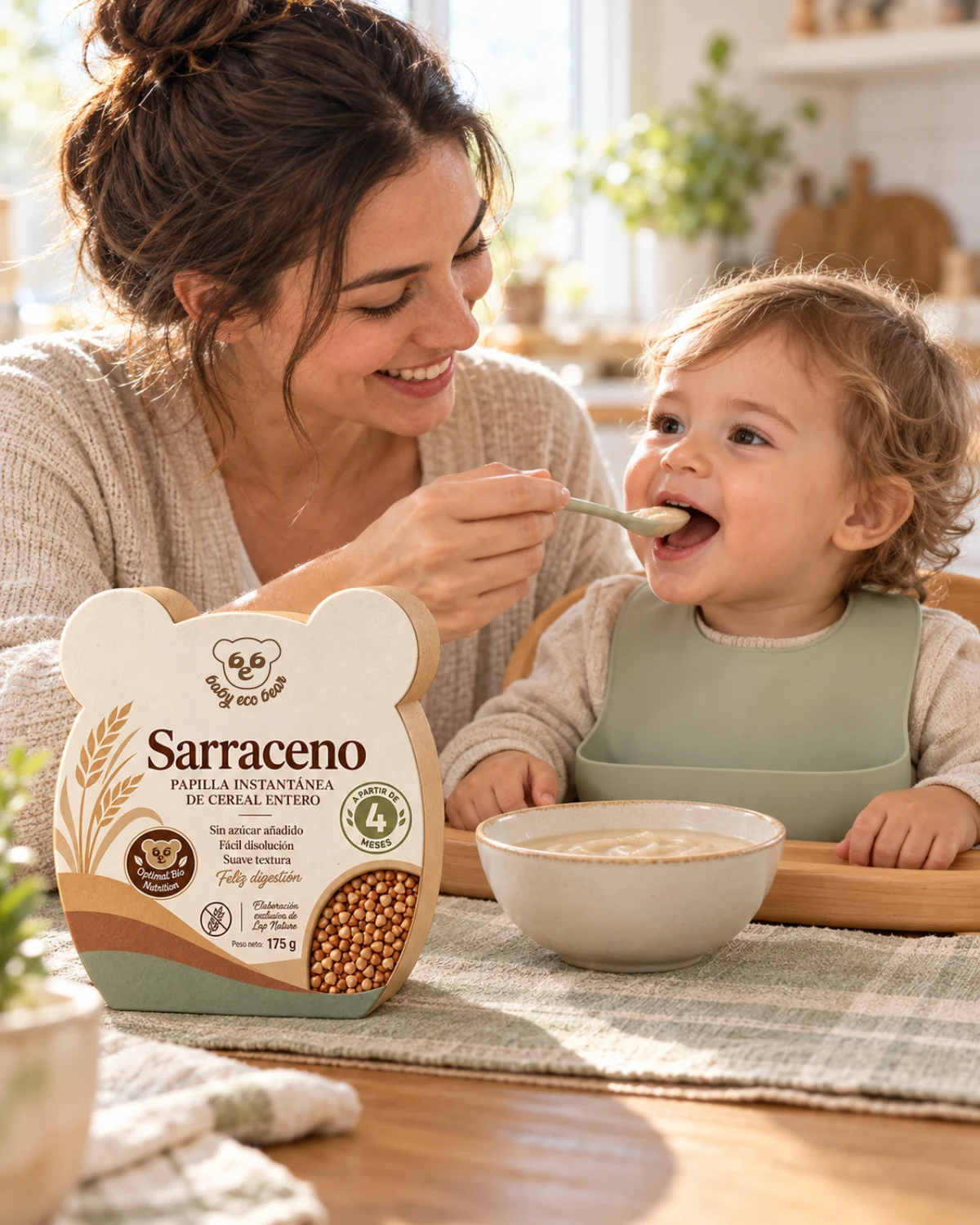 Baby Eco Bear: madre y niño compartiendo el producto