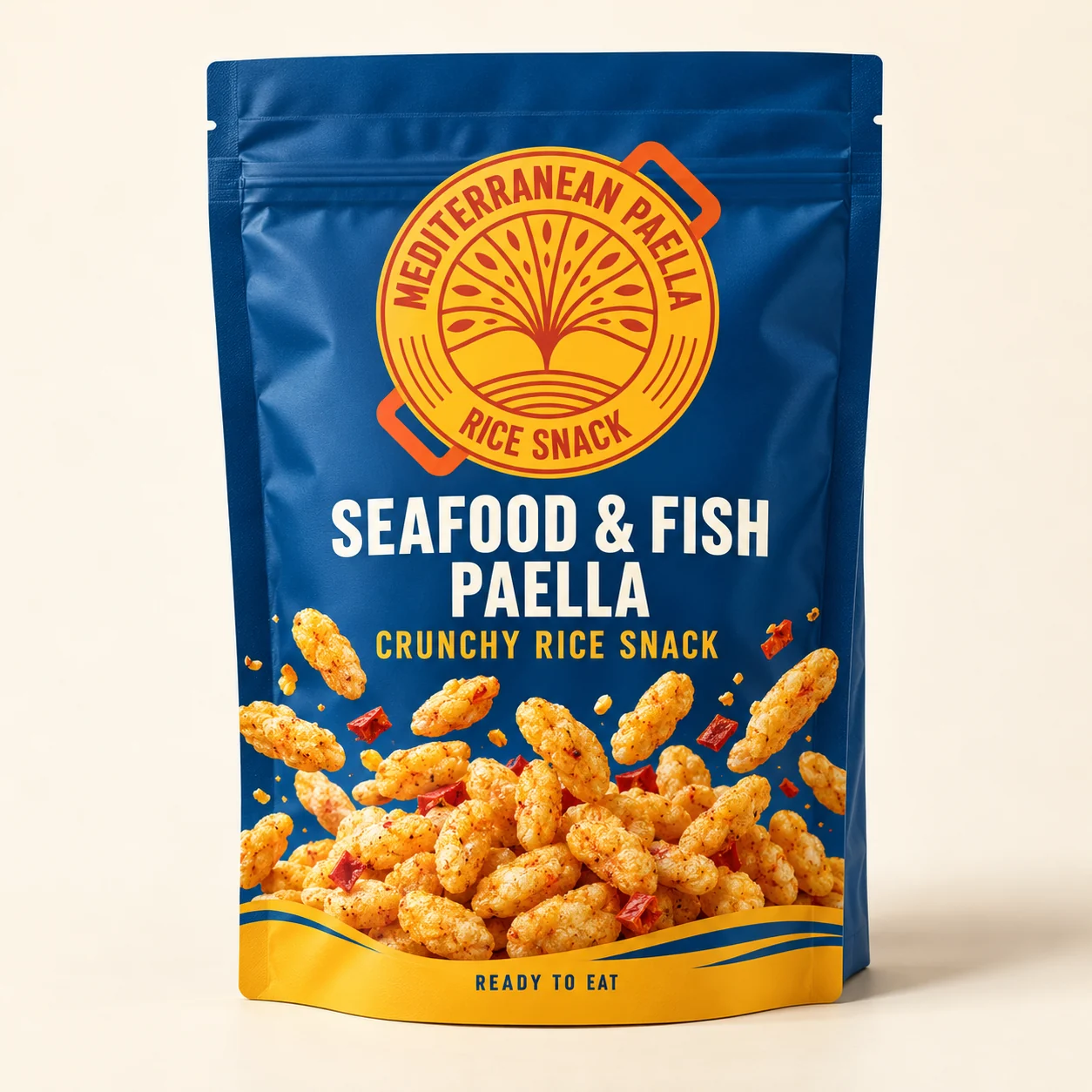 Mediterranean Paella Rice Snack: propuesta de pescado y marisco