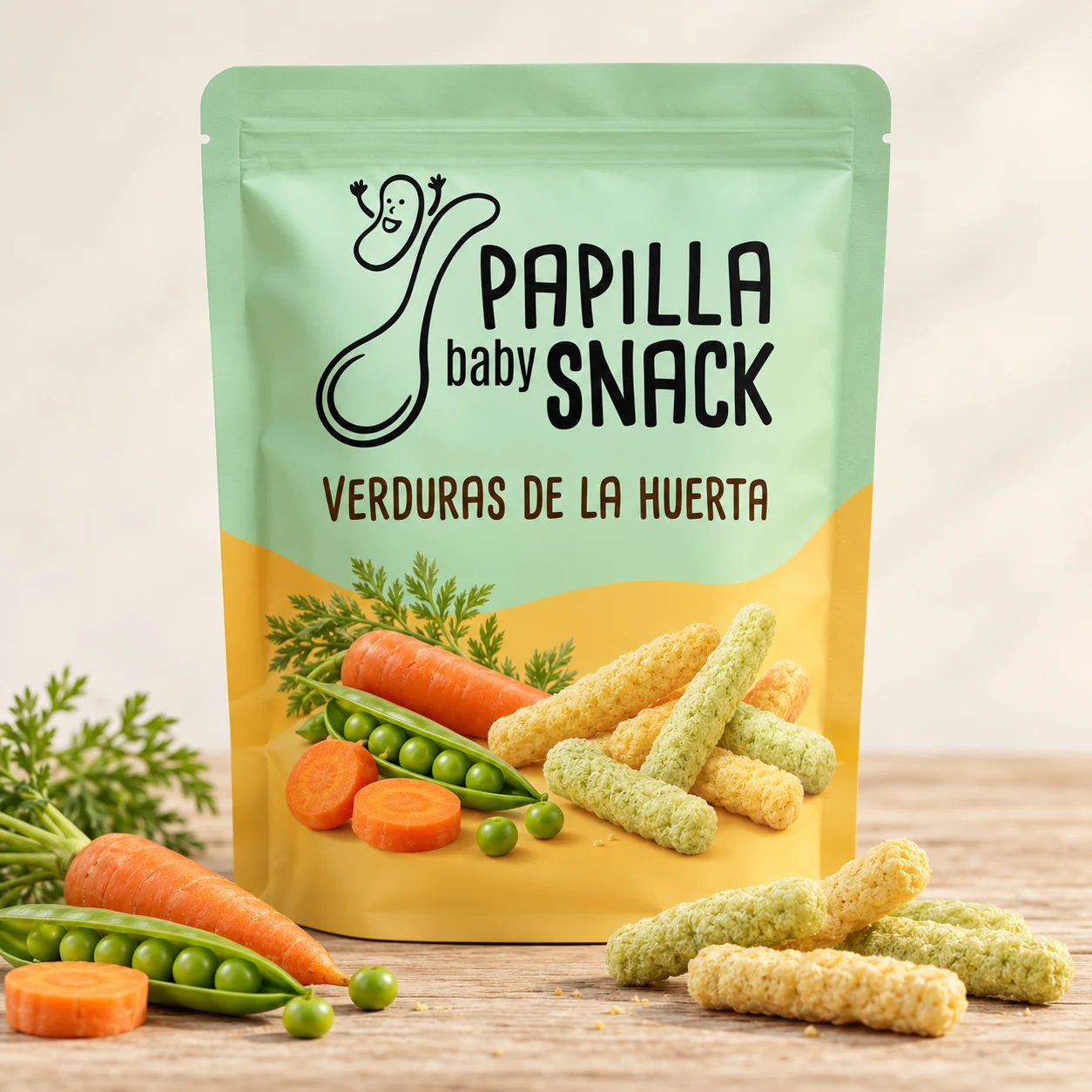 PAPILLA baby SNACK: verduras de la huerta