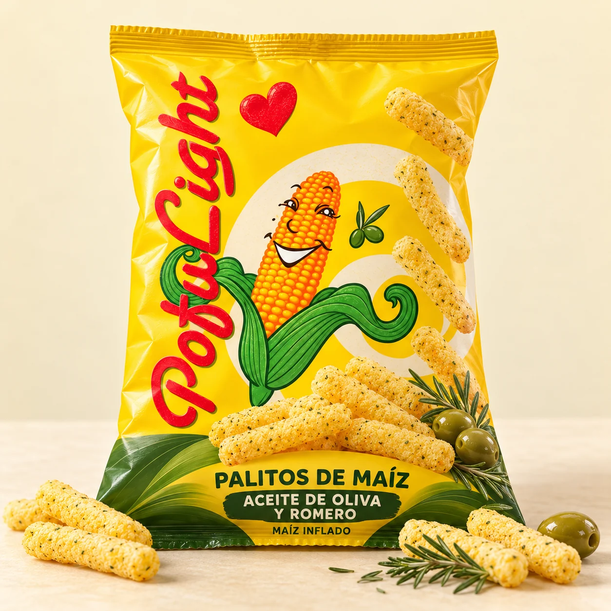 POFULIGHT: palitos de maíz con oliva y romero
