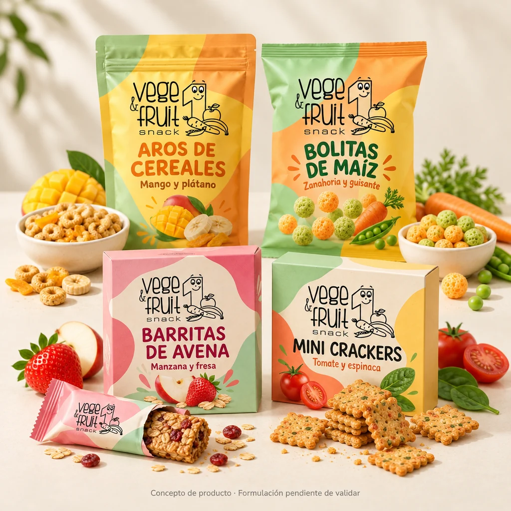 Vege & Fruit Snack: gama completa de aplicaciones conceptuales